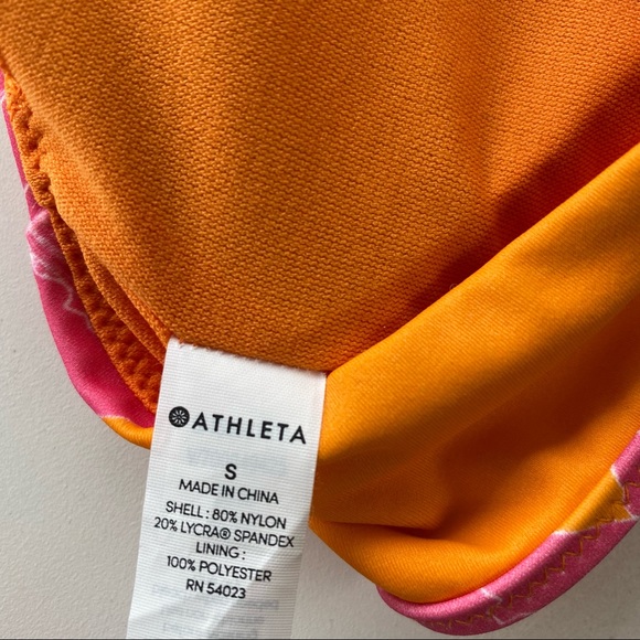 Athleta Kailua South Swell Floral Bikini Top Orange Pink - Picture 6 of 9